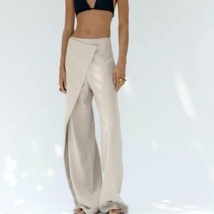 Zara Cream Wide Leg Pants